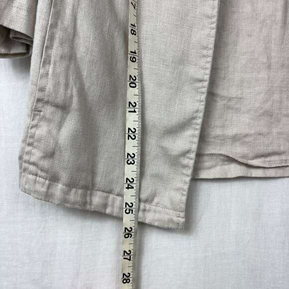Neiman Marcus 100% Linen Open Front Top Women S Lagenlook Oversize Minimalist - Picture 9 of 9